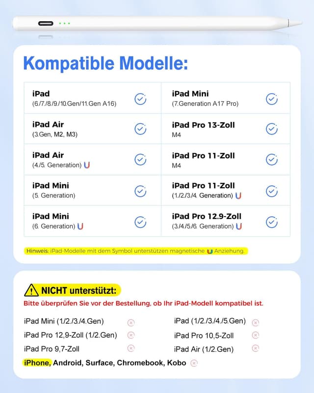 Thumbnail 6 de MYSTILUCK Stift für iPad 9 Stunden