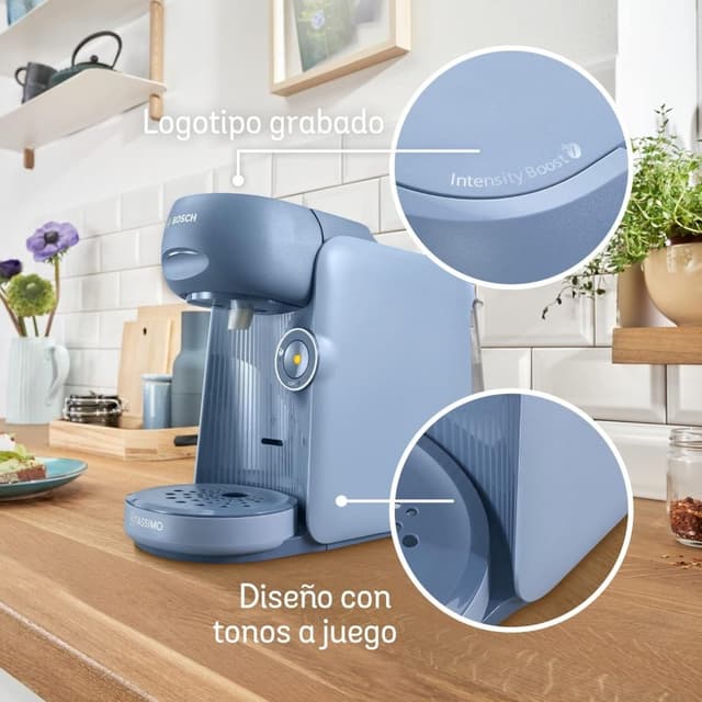 Detalle 2 de Bosch Tassimo Finesse TAS16B51400W Cafetera de Cápsulas Azul