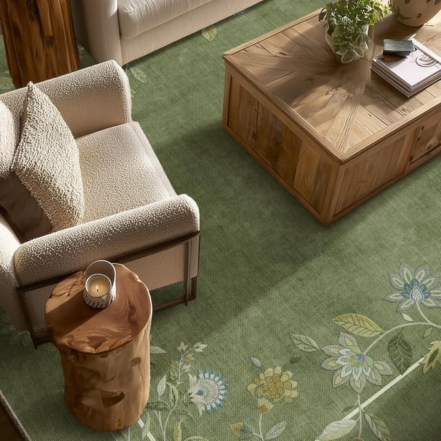 Detalle de 10x12 Area Rug for Living Room — Washable, Stain-Resistant, Non-Slip Low Pile Faux Wool