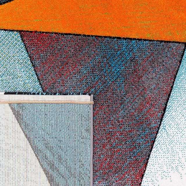 Detalle de Paco Home Kurzflor-Teppich 160x230 cm mit 3D-Optik und karierten Mustern für Wohnzimmer & Kinderzimmer