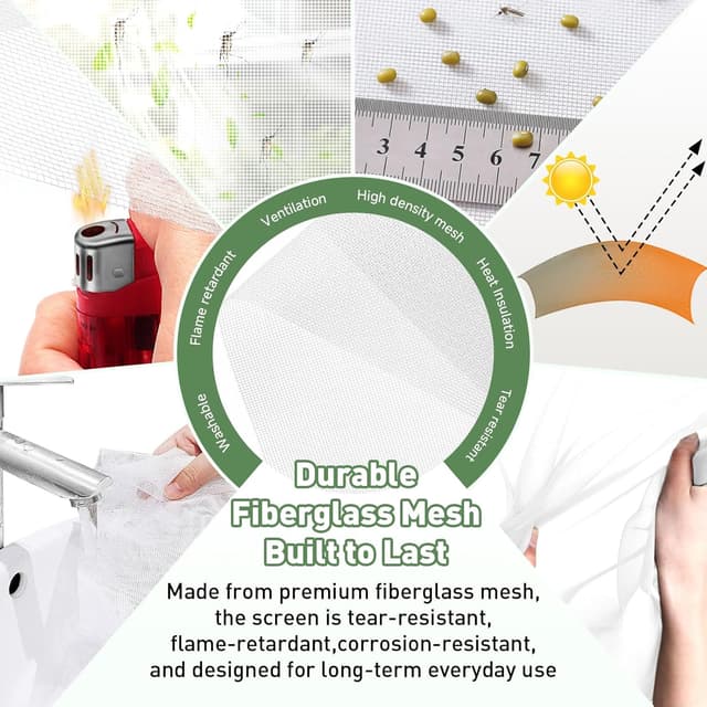 Detalle de OWYR Adjustable Magnetic Fly Screen Window (DIY kit up to 150x180cm) with trim-to-fit fiberglass mesh