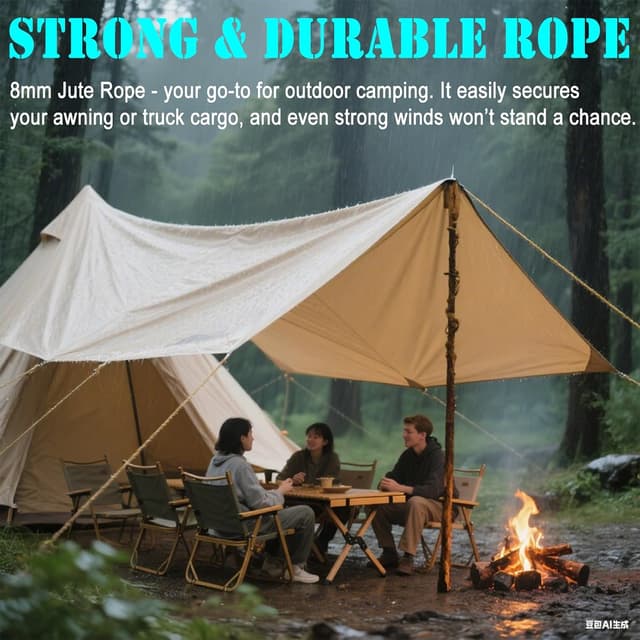 Detalle 2 de CHIAFFI 8mm jute twine rope, 164 ft