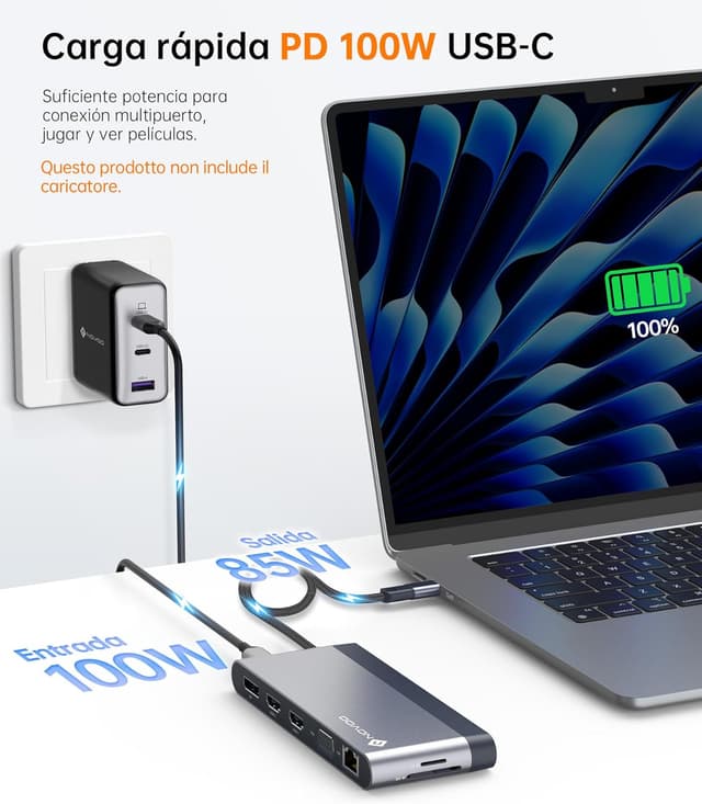 Thumbnail 4 de NOVOO Docking Station USB-C con Pantalla Cuádruple