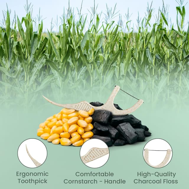 Detalle de Natural Dental Floss Picks 75 Pack