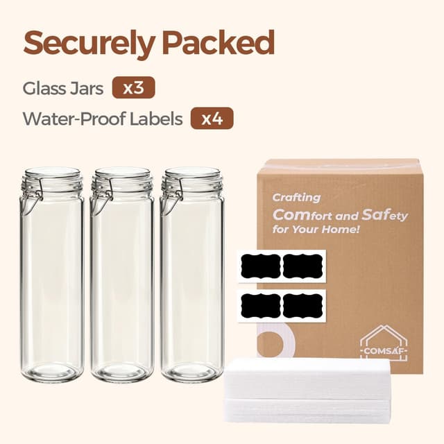 Thumbnail 6 de ComSaf Airtight Glass Jars 0.5 Gallon ๐ถ