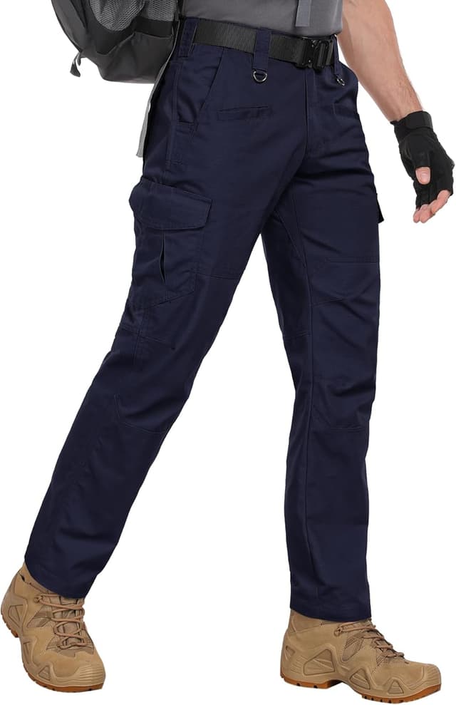 Detalle de Zoofly Men’s Ripstop Water-Resistant Cargo Pants (Tactical Hiking Work Pants, No Belt)
