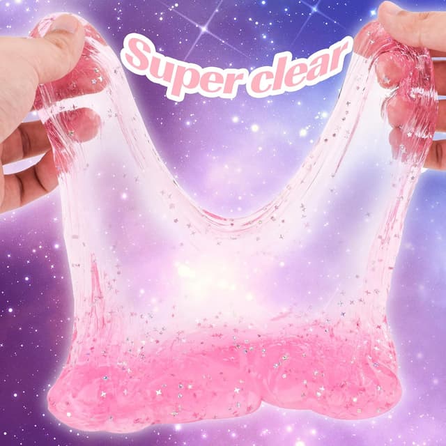 Detalle de 24 Pack Pink Galaxy Star Slime Glitter Galaxy Slime Cups (Ages 3+)