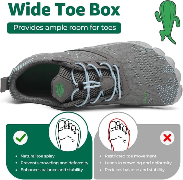 Detalle 2 de SAGUARO Scarpe da Trail Running Barefoot uomo e donna con punta ampia