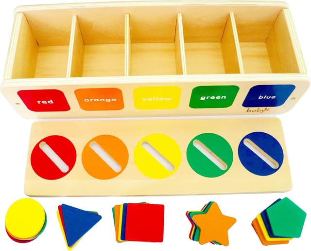 Detalle 2 de Dailyfunn Montessori Toys Color & Shape Sorting Box for Toddlers 🎲