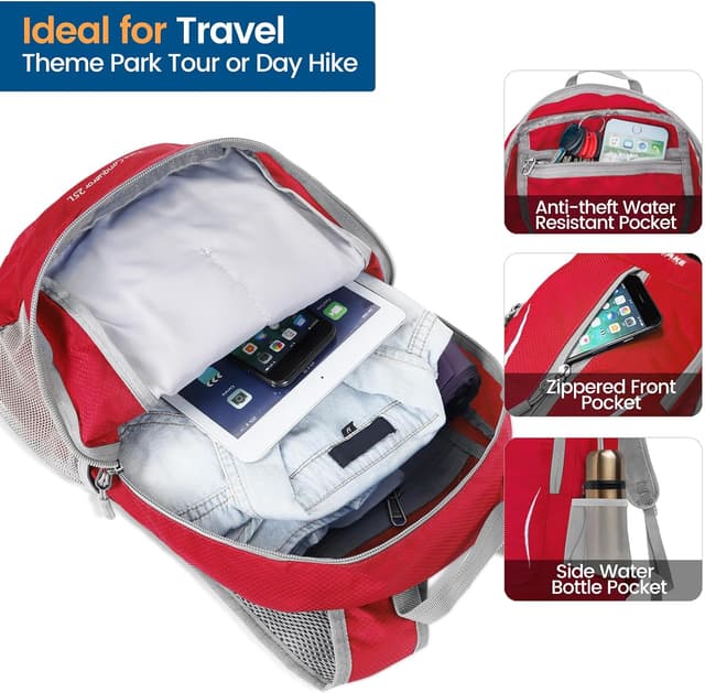 Detalle de ZOMAKE sac à dos pliable ultra-léger 25L (packable) pour randonnée, voyage et sorties