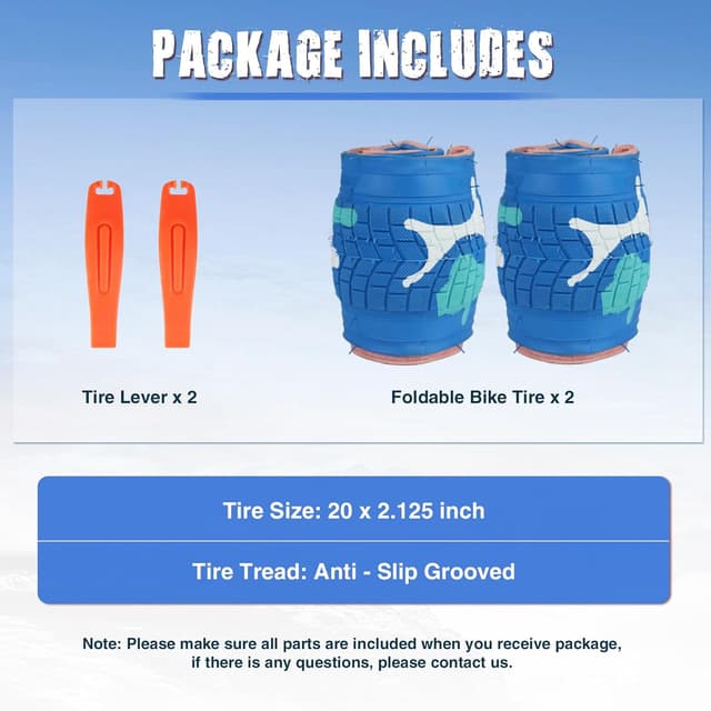Detalle de ZUKKA 2er-Set 20 x 2,125 Fahrradreifen (ETRTO 57-406) faltbar inkl. 20-Zoll-Schlauch AV (35 mm)