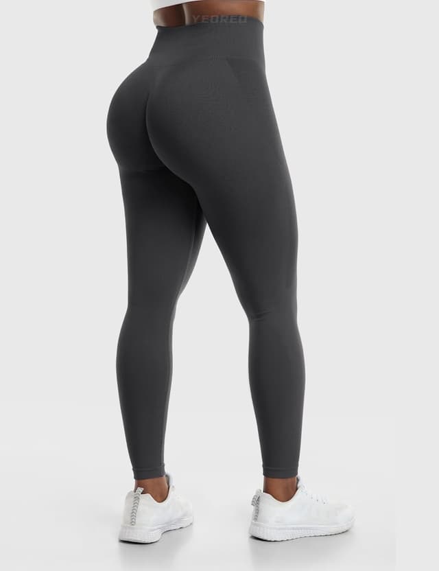 Detalle 2 de YEOREO Amplify Seamless Scrunch Leggings for Women (High-Waisted Butt-Lifting Gym Tights)