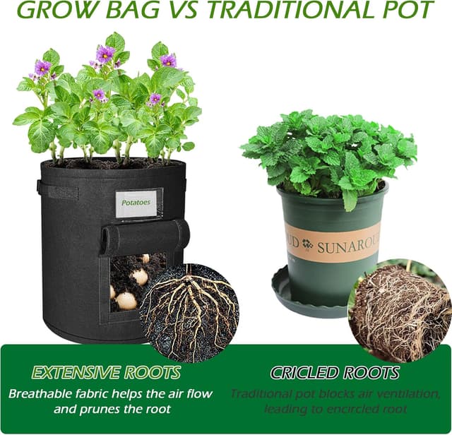 Thumbnail 1 de Plant Grow Bags 15 Gallon 5 Pack