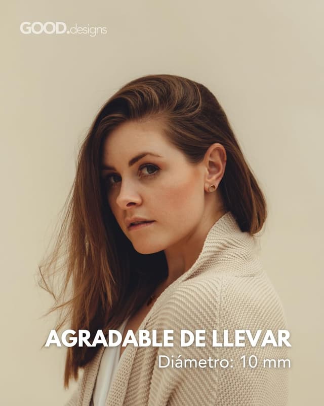 Thumbnail 4 de Pendientes redondos mujer acero inoxidable dorado plateado oro rosa