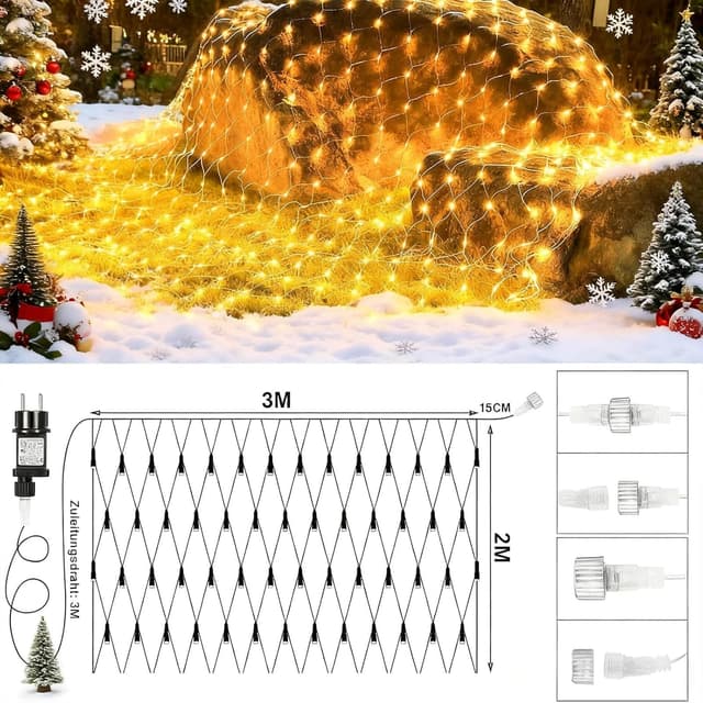 Thumbnail 1 de Joycome Rete Luminosa Natale esterno 3x2 m con 200 LED, spina, timer e 8 modalità