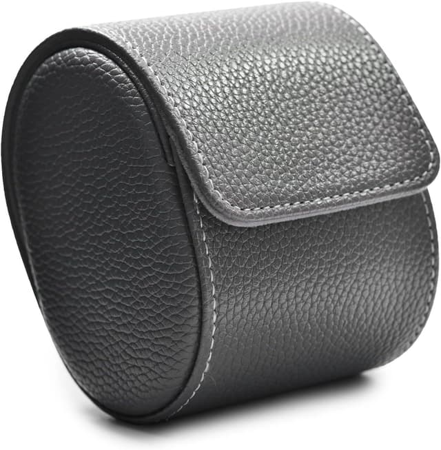 Detalle de Oirlv Luxe en cuir PU : étui pour montre et boîte de rangement (gris) — format compact