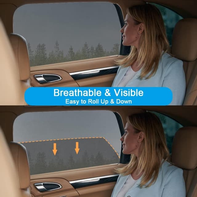 Detalle 2 de URAQT Parasole per auto per parabrezza laterale, 2 pezzi universali con protezione UV e dal calore (M)