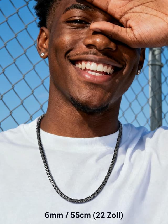 Thumbnail 6 de PROSTEEL Herren Halskette aus Edelstahl mit Venezianer-/Erbskette und Karabinerverschluss (2/4/6/8 mm breit, 46–76 cm wählbar)