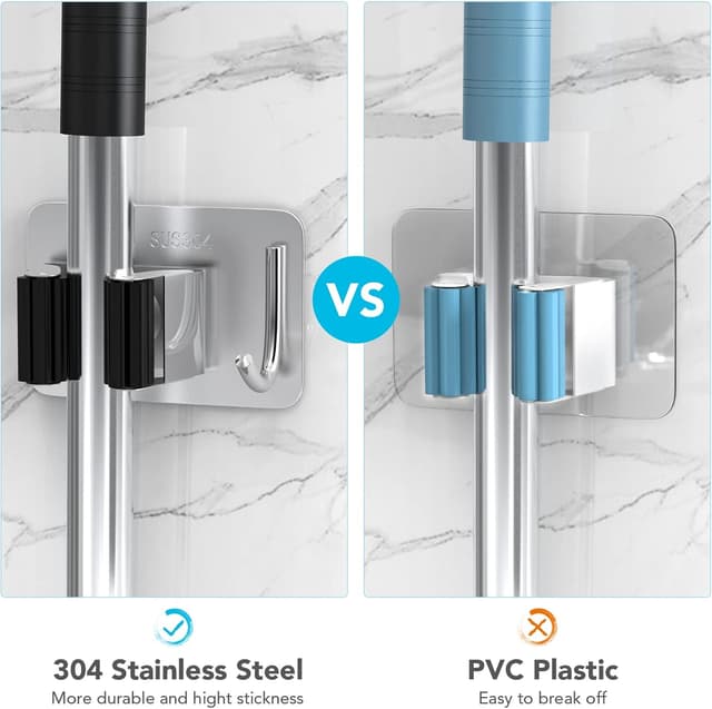 Detalle de Homeasy Mop Broom Holder 4-piece