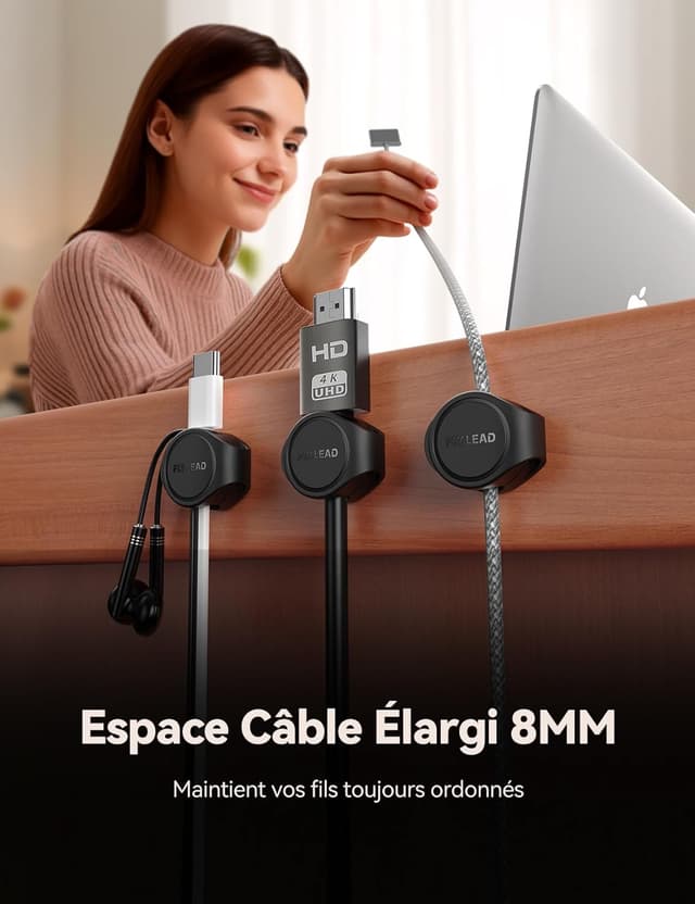 Detalle 2 de FLYLEAD Clips Câble en Silicone 8 pièces 8 mm