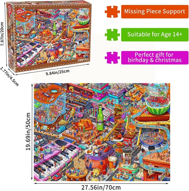 Detalle 2 de Little People’s World 1000-Piece Jigsaw Puzzle for Adults – Challenging Theme from Lilliputian Parties