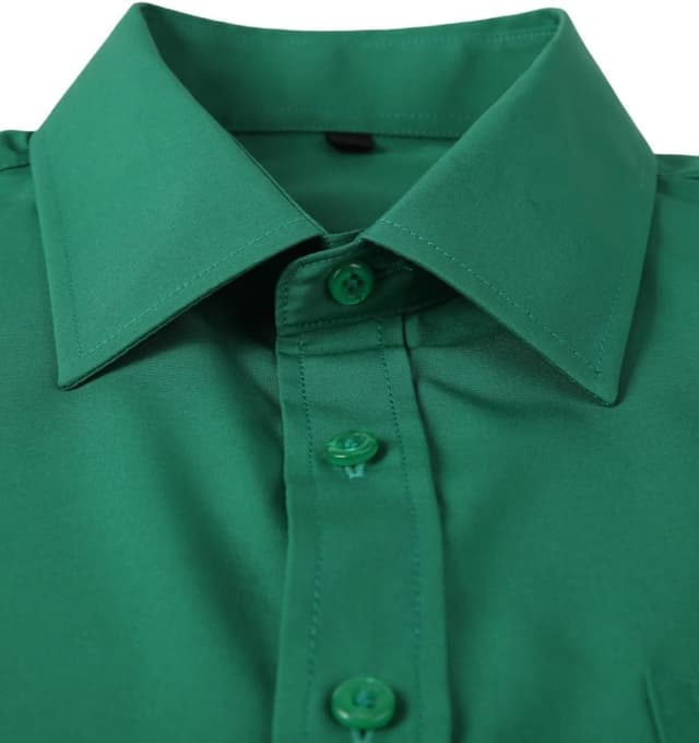 Detalle 2 de Corfty Men Long Sleeve Dress Shirt (Regular Fit, Stretch, Free-Wrinkle)