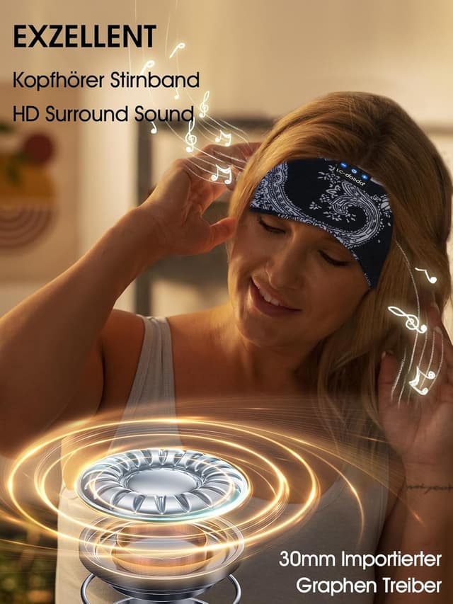 Detalle 2 de LC-dolida Auriculares Inalámbricos para Dormir 🎧 Regalo Hombre y Mujer