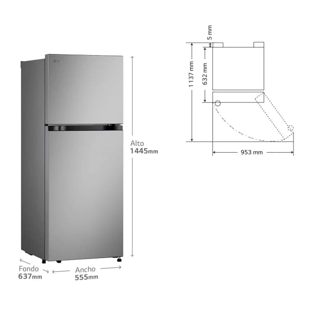 Detalle 2 de LG GTBV22PYNJ (Grado D reacondicionado) con Total No Frost de dos puertas