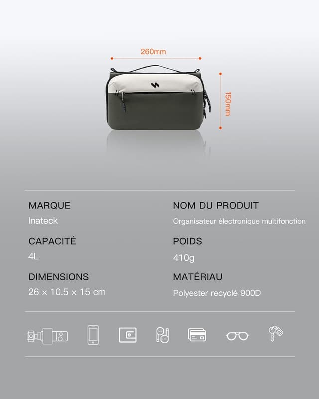 Detalle 1 de Inateck Organisateur Électronique Olive