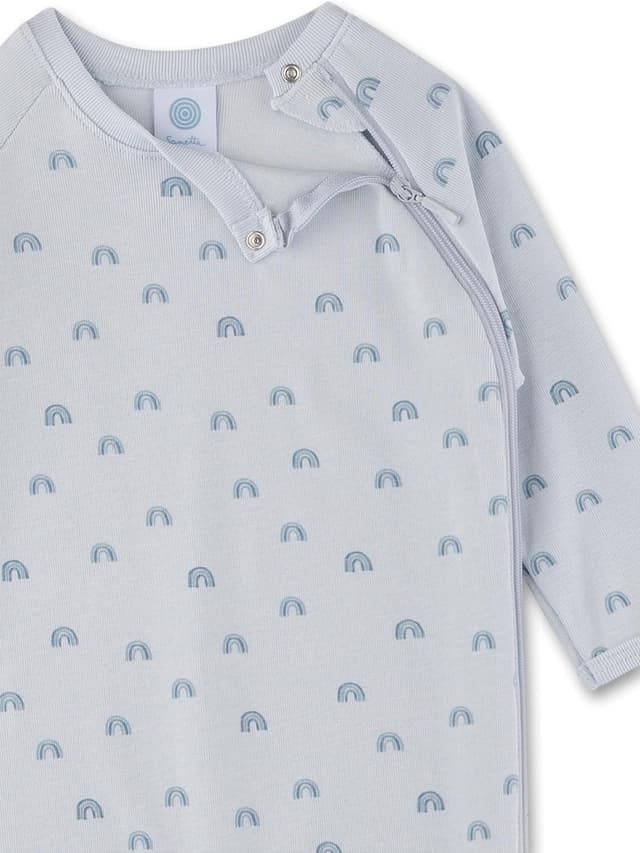 Detalle 1 de Sanetta Baby-Strampler beige „Regenbogen“ aus Bio-Baumwolle – Unisex Baby Overall mit Reißverschluss