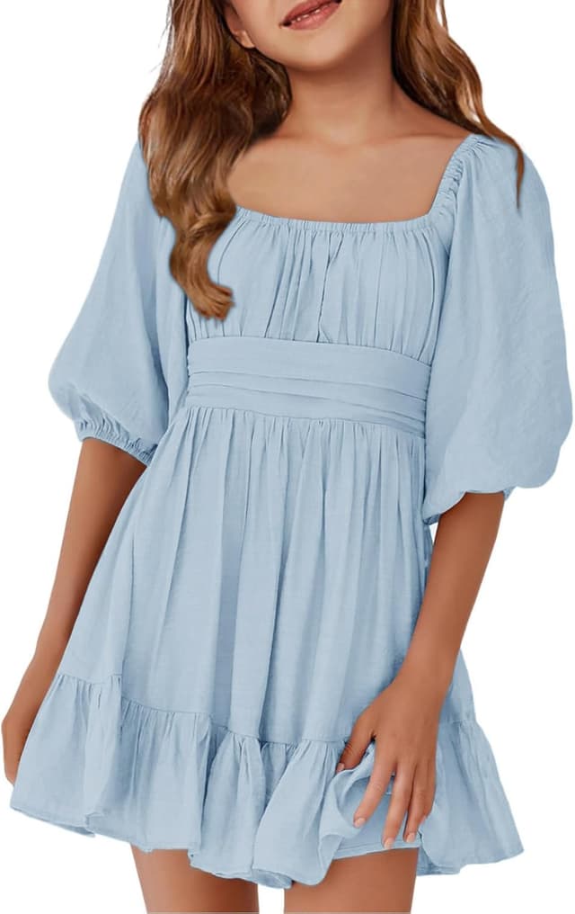 Thumbnail 6 de Girls Square Neck A-Line Dress for Summer