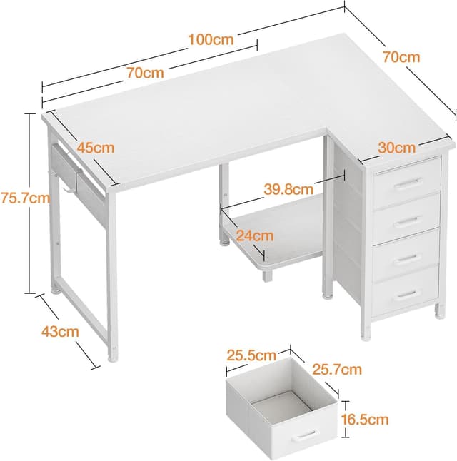 Thumbnail 2 de Coleshome Scrivania Angolare 100x70cm