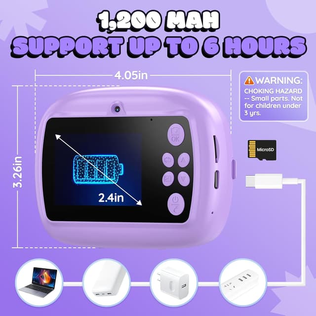 Thumbnail 6 de YOZISS Bambini Fotocamera istantanea 1080P