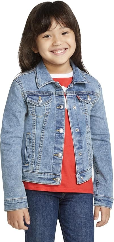 Detalle de Levi's Stretch Trucker Jacket para Niñas, Azul 👖 6 años