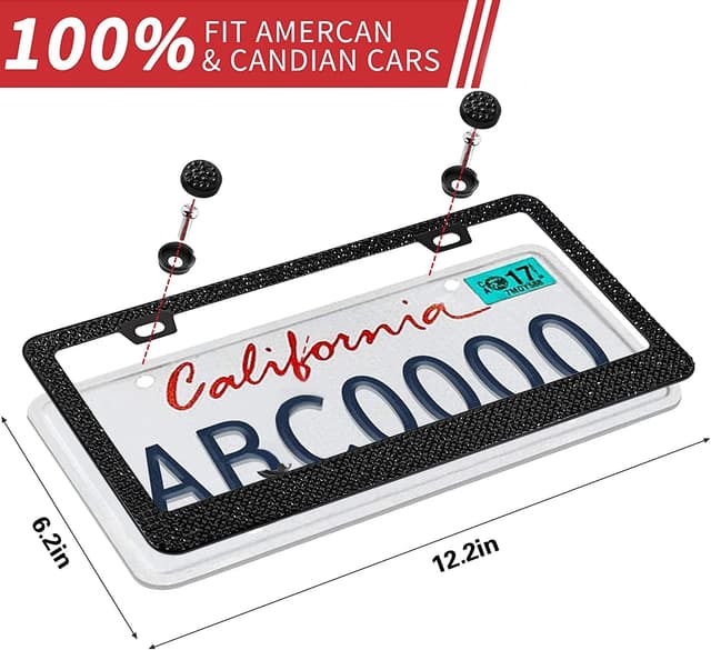 Thumbnail 6 de Bling Rhinestone License Plate Frame 1200+ Crystals