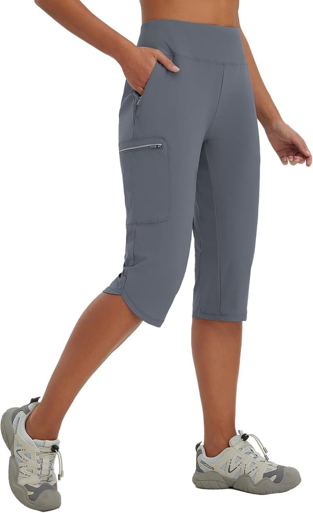 Detalle de baleaf Damen Wanderhose Cargohose – atmungsaktive, schnelltrocknende Outdoorhose mit Reißverschlusstasche