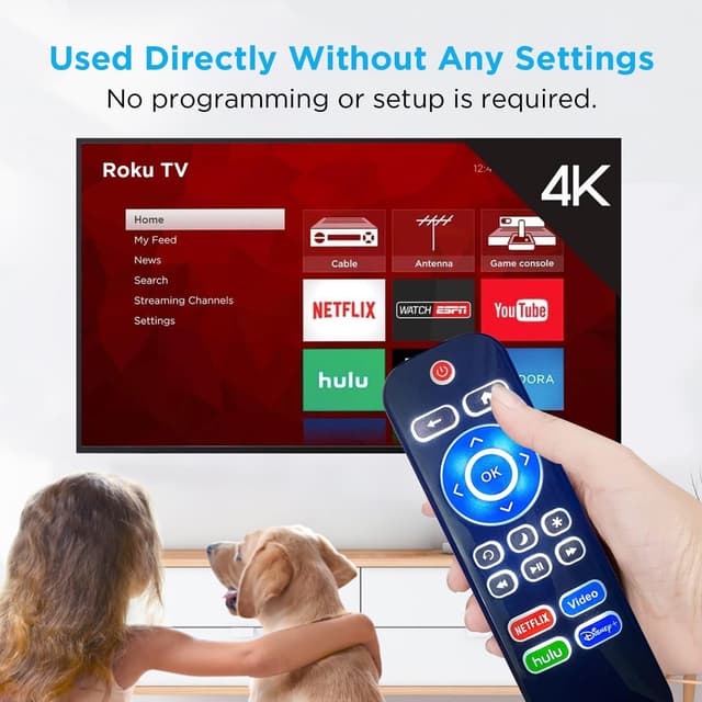 Thumbnail 4 de Backlit Replacement Remote for Roku TVs (TCL, Hisense, Sharp, Philips, Onn, Element, Insignia, Westinghouse) — NOT for Roku Stick/Box