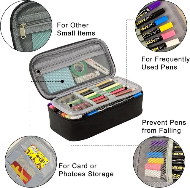 Thumbnail 2 de CNMTCCO Federmäppchen 5 Fächer Unisex schwarz ✏