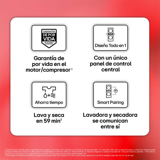 Detalle de LG LGWT1716BLF torre lavado y secado 1.400 rpm