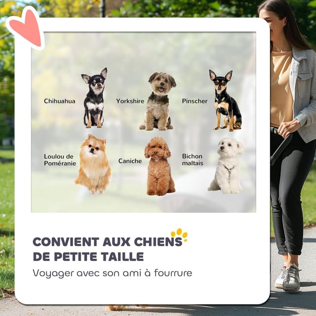 Detalle 2 de PawHut Poussette chien 4 roues légère 4 kg