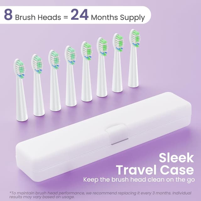 Thumbnail 6 de YUNCHI C2 Electric Toothbrush (Purple White Gradient) – USB-C rechargeable sonic brush with 5 modes and 8 heads