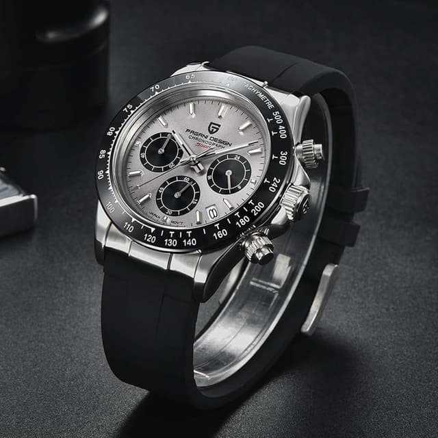 Detalle de RollsTimi Orologio al quarzo VK63 con cronografo multifunzione, resistente all’acqua 100M