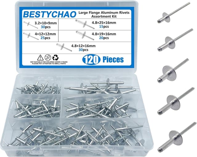 Detalle de BESTYCHAO Aluminium Blindnieten Set 120 Stück