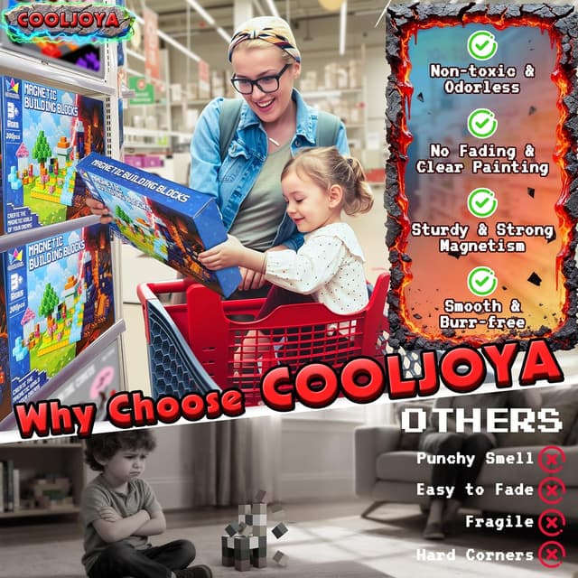 Thumbnail 6 de COOLJOYA Magnetische Bausteine 300 Teile