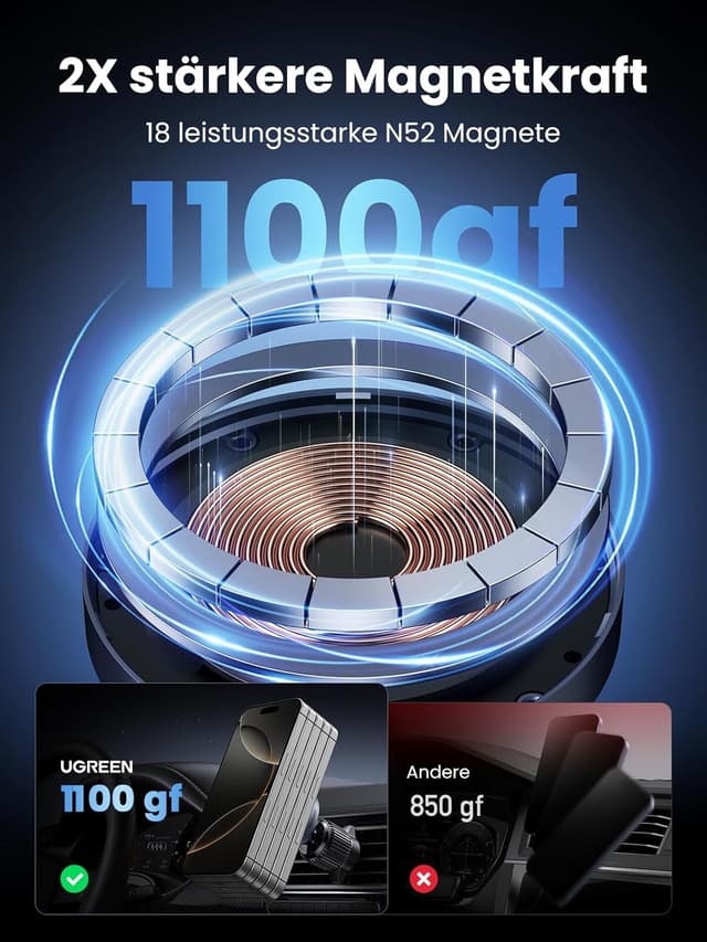 Detalle 2 de UGREEN MagSafe Autohalterung 15W