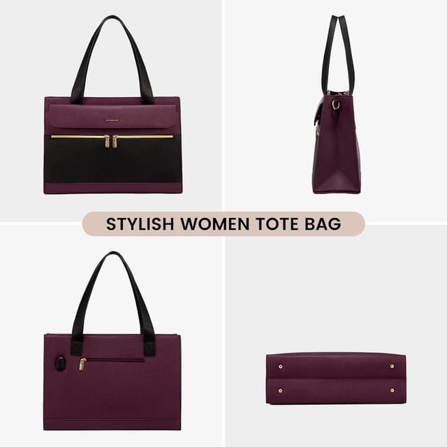 Thumbnail 6 de LOVEVOOK Women’s Laptop Bag for 17.3 Inch Laptops — Waterproof Work Tote with Clutch Purse