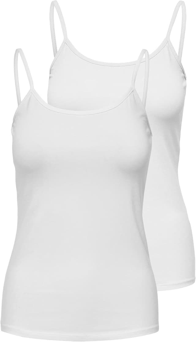 Detalle de ONLY Onllove Singlet 2-pack Jrs canottiere da donna in cotone ed elastan