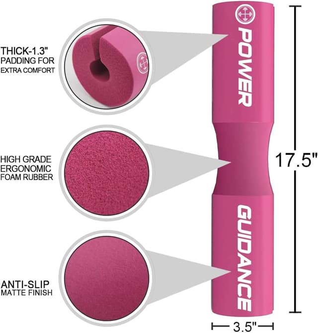 Detalle de POWER GUIDANCE Langhantel Polster für Kniebeugen & Hip Thrusts – Barbell Squat Pad für 50-mm Olympic Bars, viele Farben