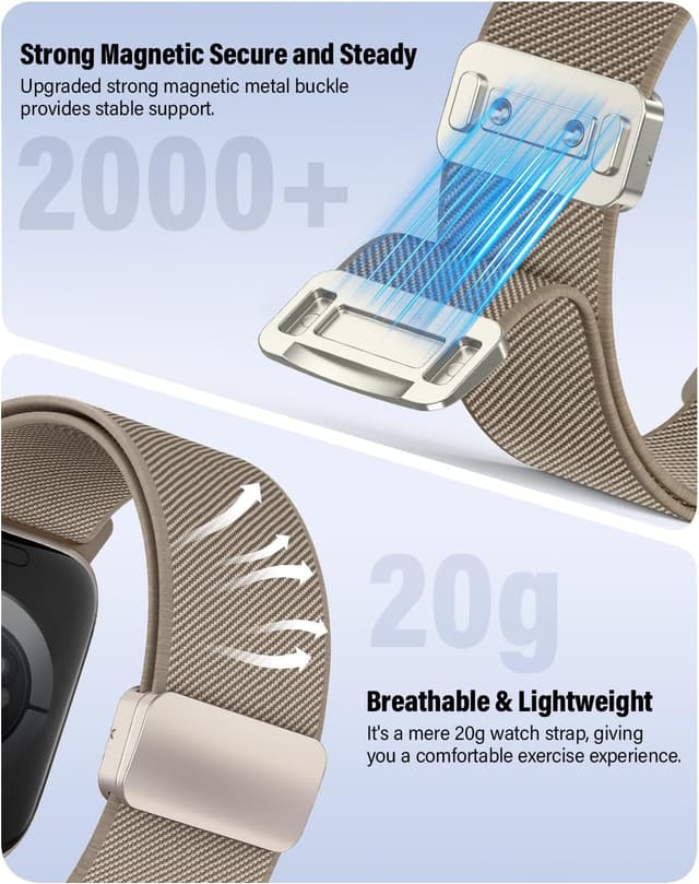 Thumbnail 3 de Correa Magnética para Apple Watch Nylon Elástico 38–49mm