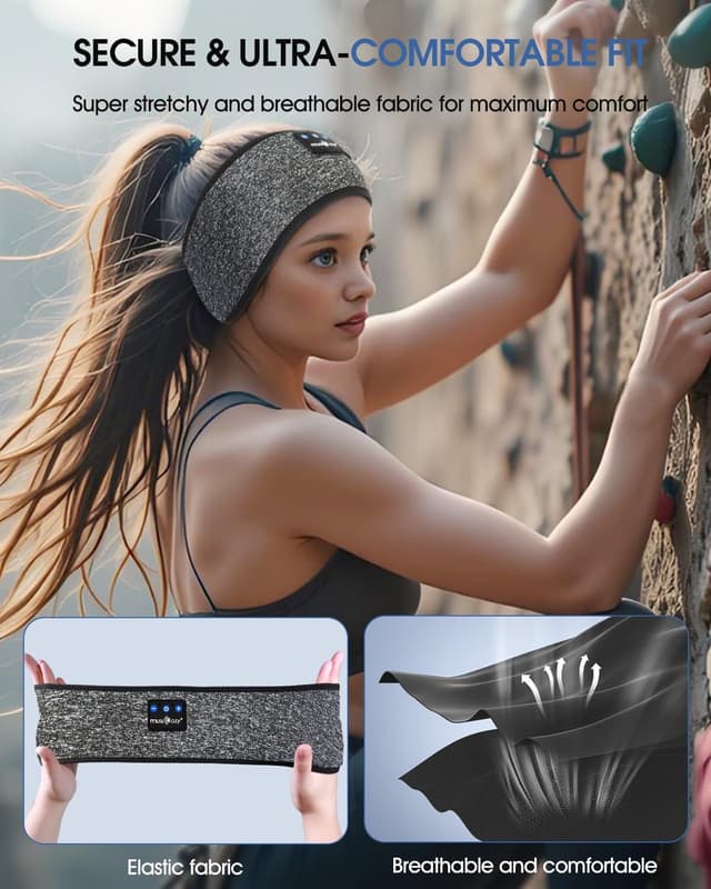 Thumbnail 3 de MUSICOZY Schlafkopfhörer Stirnband 14h Laufzeit